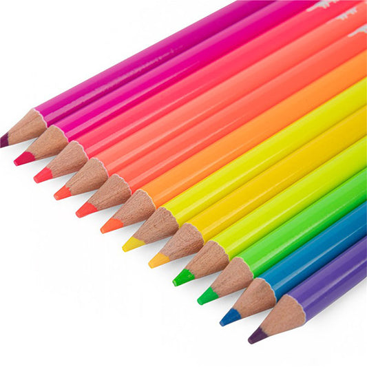 12 Lápices Colores Neón Les Schmouks Moulin Roty