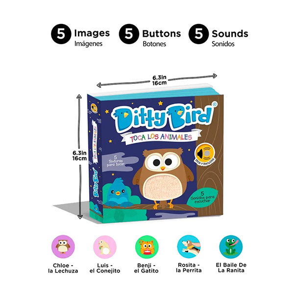 Libro Sonidos Recargable Ditty Bird Toca Animales
