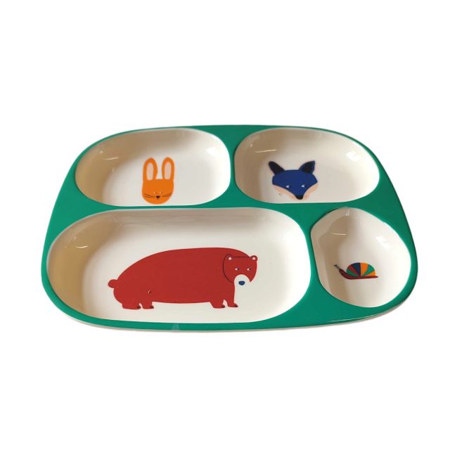 Plato Infantil Compartimentos Animales La Foret