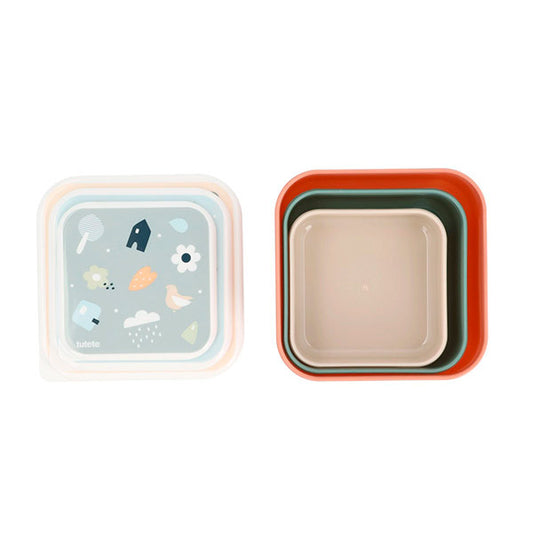 3 Cajas Almuerzo Geometric Nature Tutete
