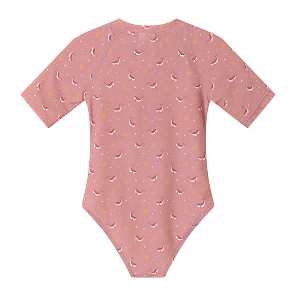 Bañador Cremallera Protección Solar UV Infantil Whale Pink