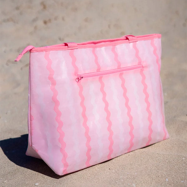 Bolsa Térmica Plastificada Con Abridor Rosa Flamingueo