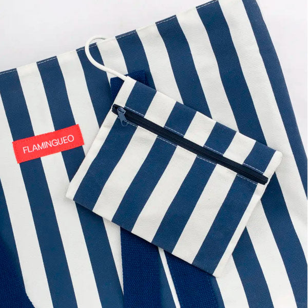 Bolsa Playa Grande Con Cremallera Delma Azul Flamingueo