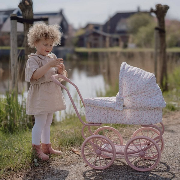 Carrito Muñecas Metal Flores Little Dutch