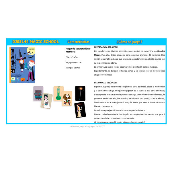 Cartas Magic School Djeco
