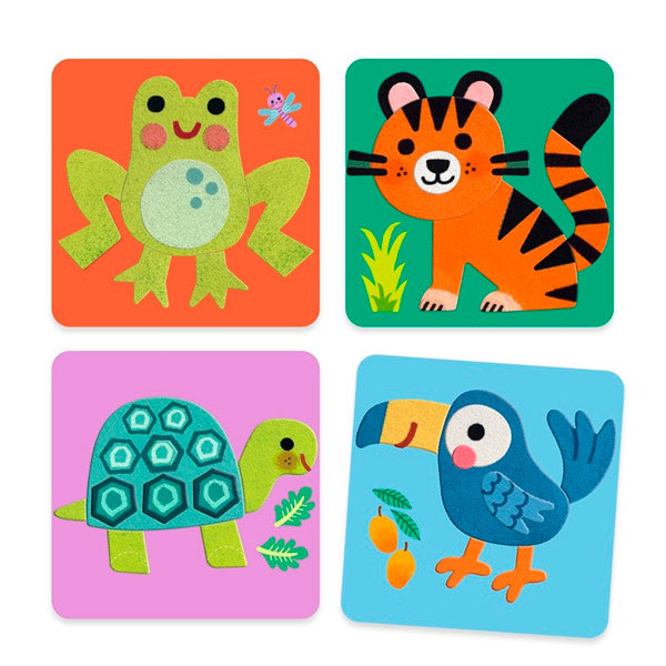 Collage Tableros Fieltro Animales Suaves Djeco