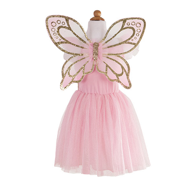 Disfraz Vestido Mariposa Dorada Con Alas 5-7 Años Great Pretenders