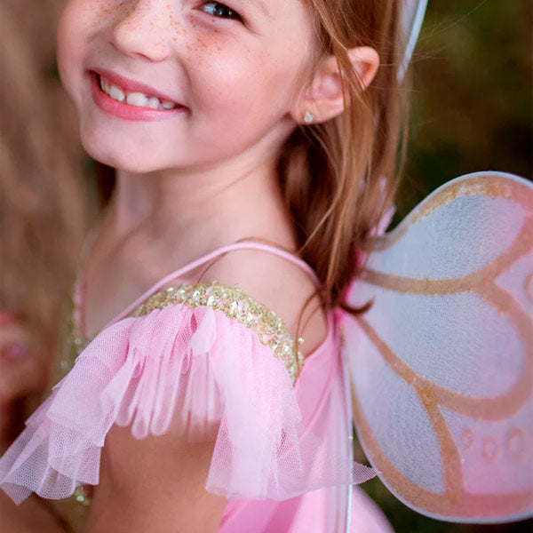Disfraz Vestido Mariposa Dorada Con Alas 5-7 Años Great Pretenders