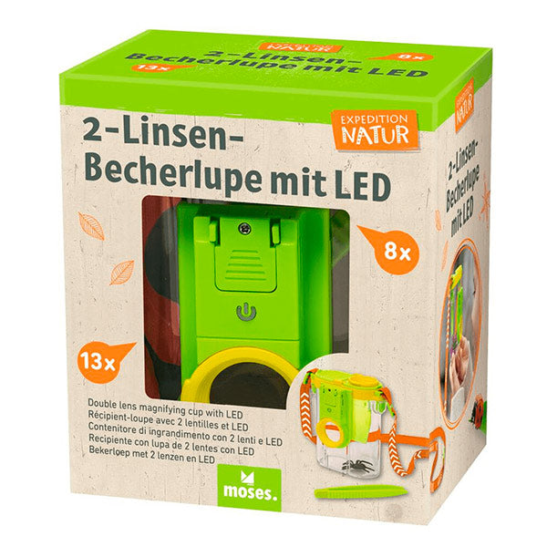 Recipiente Con Lupa De 2 Lentes y Led Moses