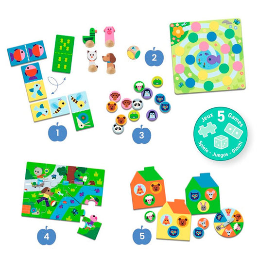 Educativo Puzzle En La Granja 5 en 1 Djeco