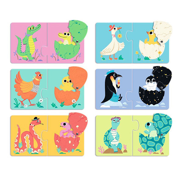 Educativos Puzzle Dúo Huevos Divertidos Djeco