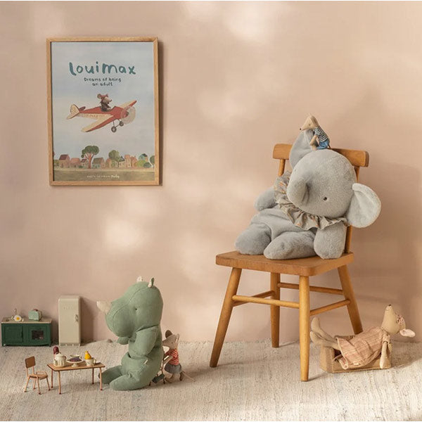 Elefante Peluche Grande Azul Gris Maileg