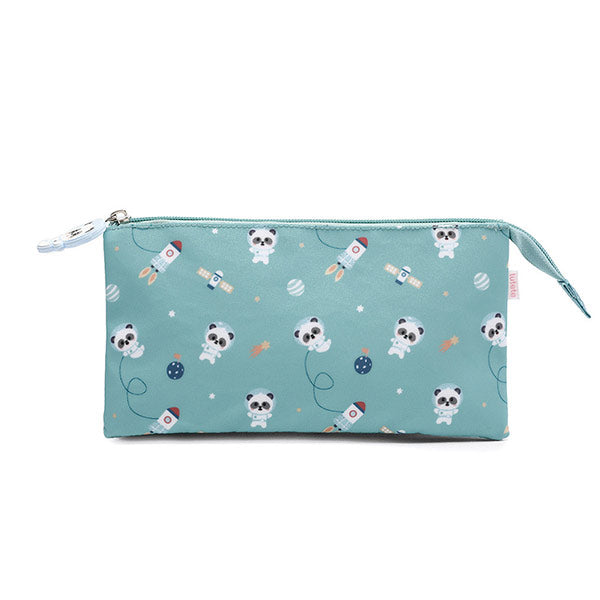 Estuche Escolar 3 Compartimentos Pandas in Space Tutete
