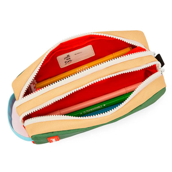Estuche Escolar Doble Hello Hossy Mini Green Lake
