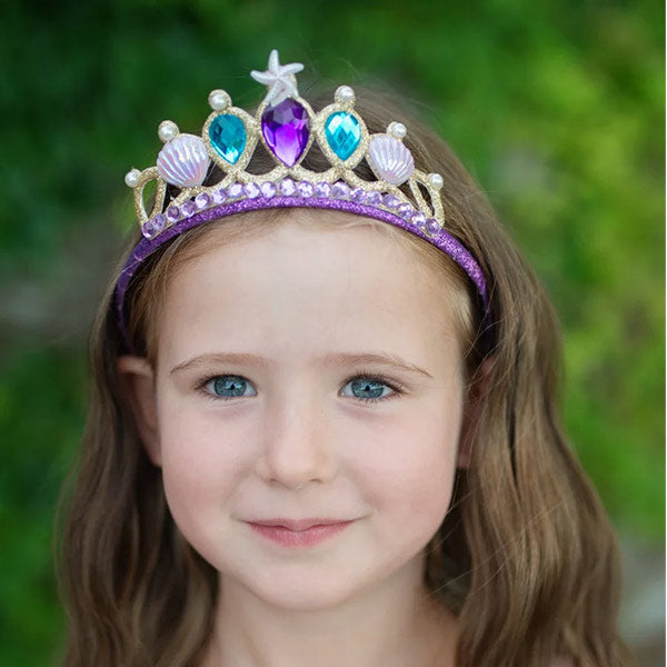 Falda Brillante De Sirena Con Diadema Azul Lila 5 a 6 años Great Pretenders