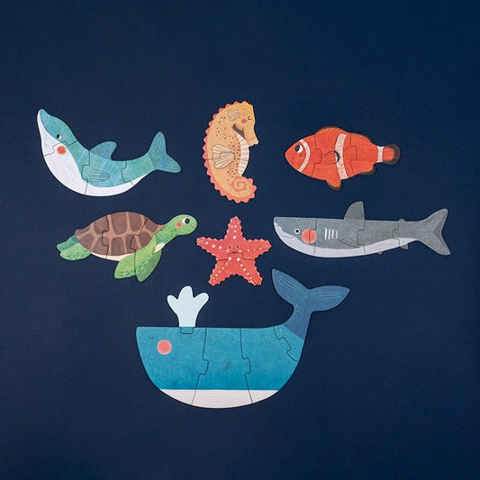 Puzzle Ballena Blue Londji Reversible y Evolutivo