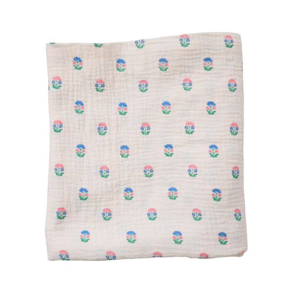 Muselina Floral Azul Y Rosa Joli Paon 70x70 cm