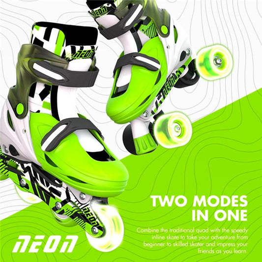 Patines Combo 2 en 1 Neón Goteki Verde Tallas 30-33 Yvolution