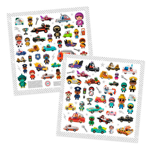 Pegatinas El Universo De Los Crazy Motors Djeco