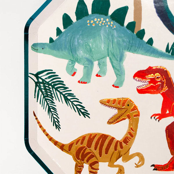 Platos Grandes Dinosaurios Meri Meri 8 unidades
