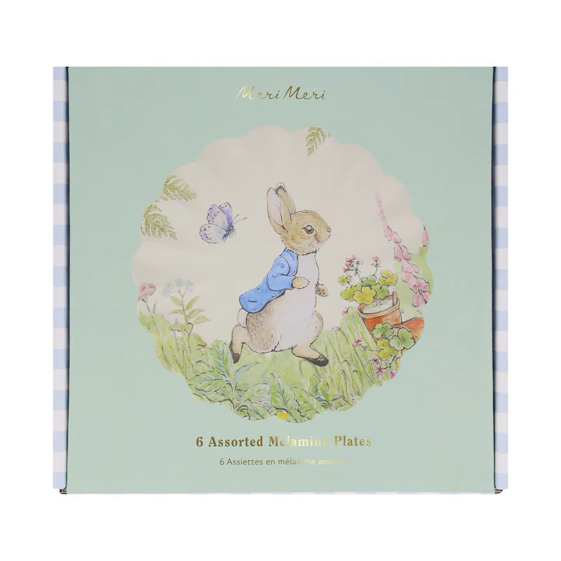 Platos Pequeños Meri Meri Peter Rabbit Melamina 6 uds