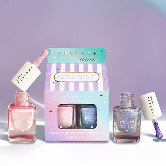 Set 2 Esmaltes Uñas Base Agua Princess Aqualand Inuwet