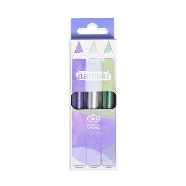 Set 3 Lápices Maquillaje Orgánico Namaki Purpurina Fríos