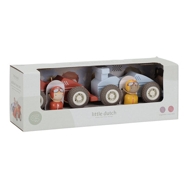 Set Coches Carrera Retroceso Little Dutch