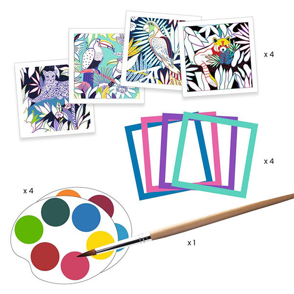 Tarjetas Para Pintar Selva Djeco