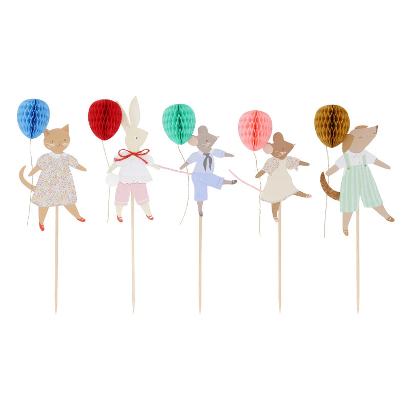 Toppers Decora Pasteles Animal Friends Meri Meri 5 uds