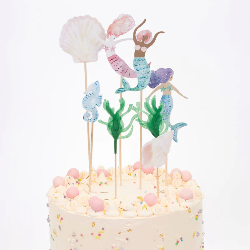 Toppers Decora Pasteles Sirena Meri Meri 7 uds