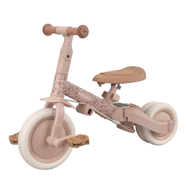 Triciclo Con Barra Little Dutch Rosa Flores