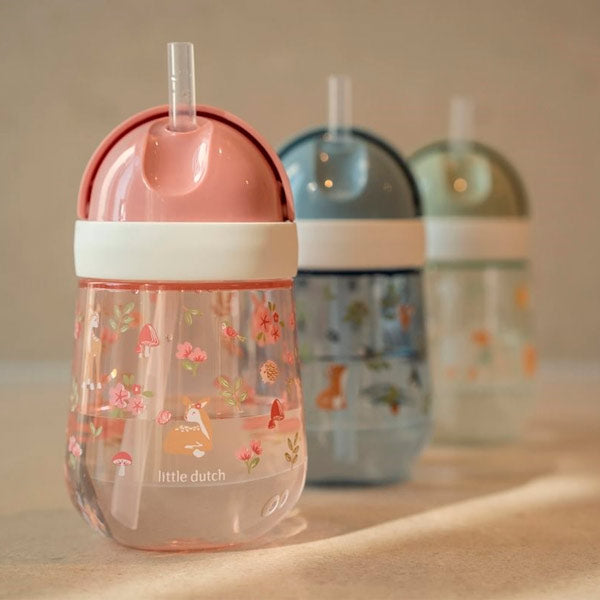 Vaso Con Pajita Mio 300 Ml Fairy Garden Little Dutch