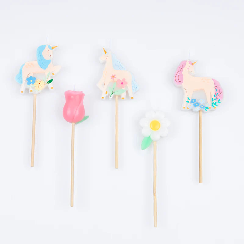 Velas Unicornios del Prado Meri Meri 5 uds