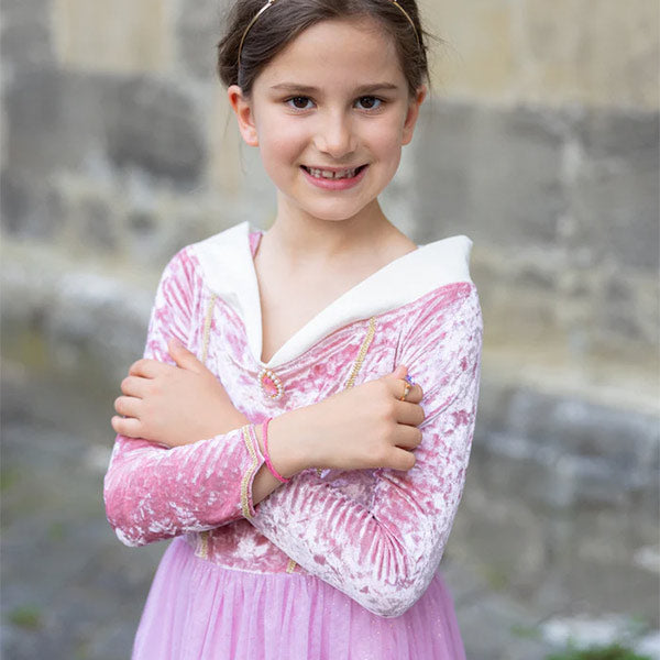 Vestido Princesa Terciopelo Rosa 5-6 Años Great Pretenders