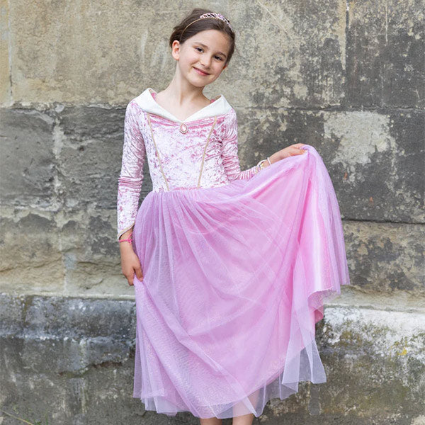 Vestido Princesa Terciopelo Rosa 5-6 Años Great Pretenders