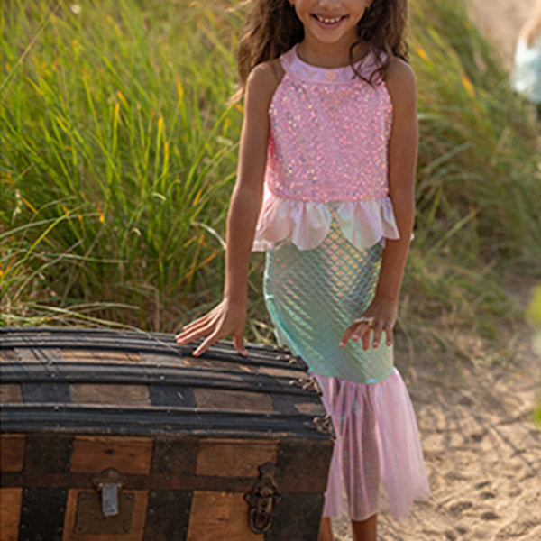 Vestido Sirenita Brumosa Rosa 7-8 Años Great Pretenders