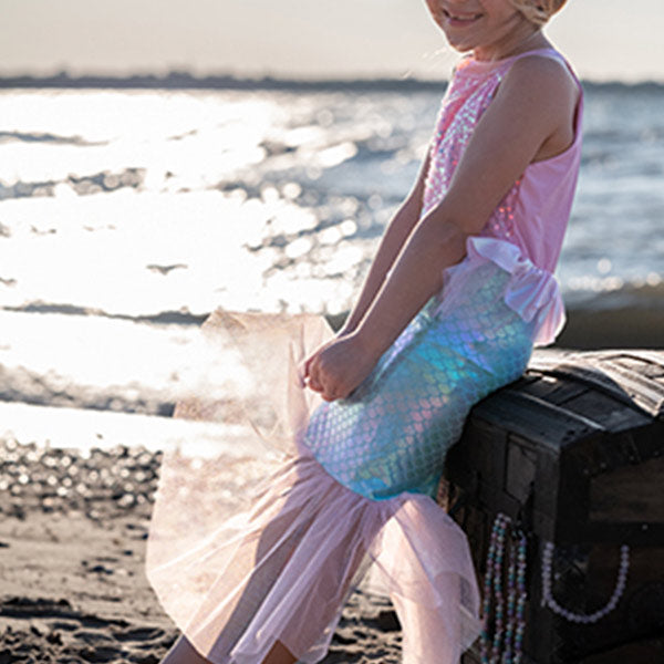 Vestido Sirenita Brumosa Rosa 7-8 Años Great Pretenders