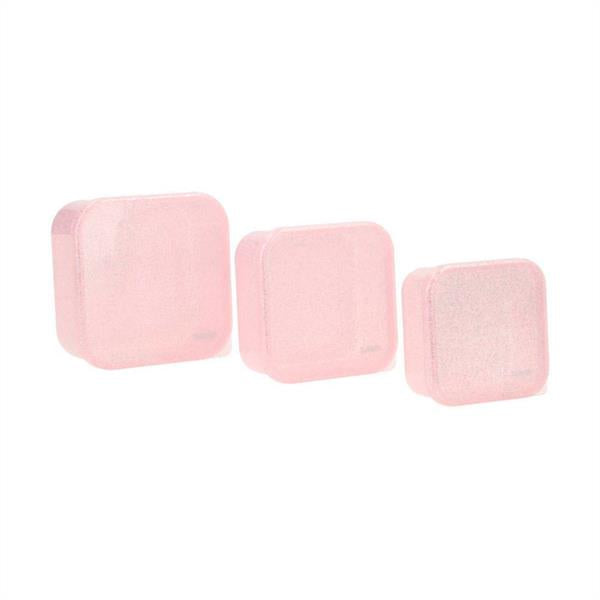 Set de 3 Cajas Almuerzo Glitter Pink Tutete
