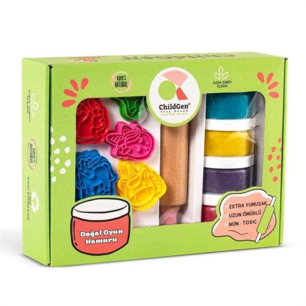 Plastilina Orgánica 4 Botes y Moldes Unicornio ChildGen
