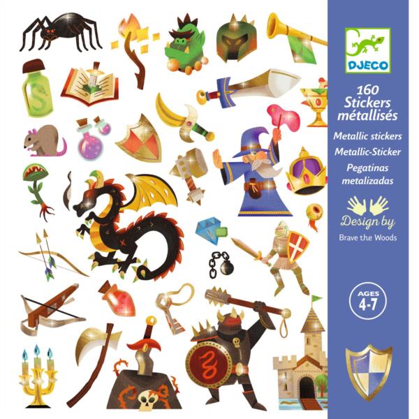 Pegatinas Fantasía Medieval Metalizadas