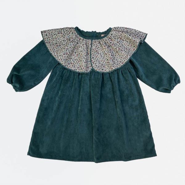 Vestido Micropana Petrol Cuello Liberty