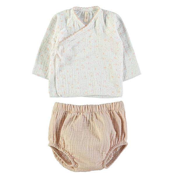 Camisa y Culotte Lillymom Holly Paris Nude 0 a 1 mes