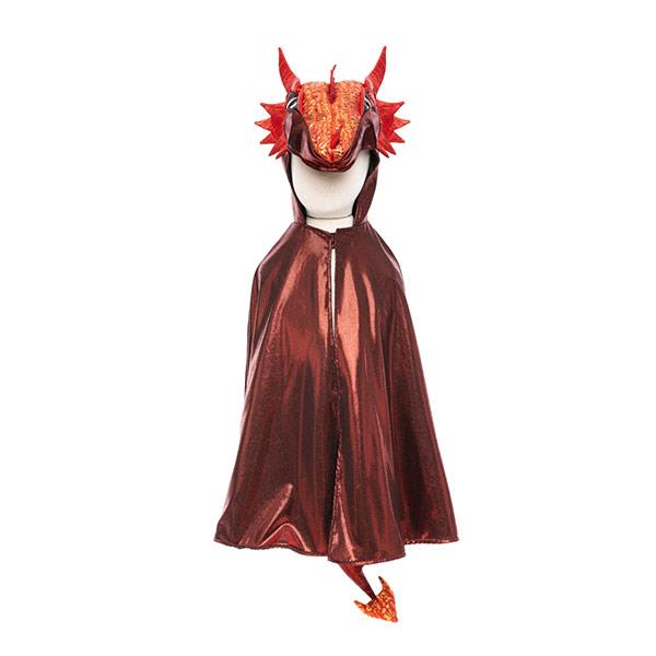 Capa Dragón Metálico Ruby Talla 5-6 Años Great Pretenders
