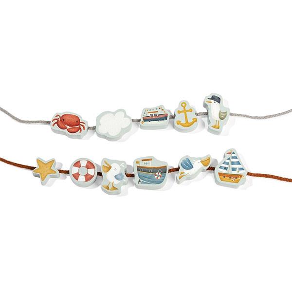 Figuras Madera Enlazar Cordones Little Dutch Azul