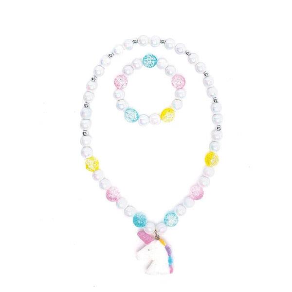 Conjunto Collar y Pulsera de Unicornio Blanco
