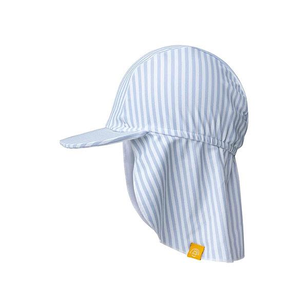 Gorro Protección Solar Rayado Azul Claro Y Protección Cuello