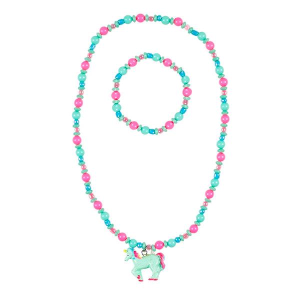 Conjunto Collar y Brazalete Aike Rosa y Verde Souza