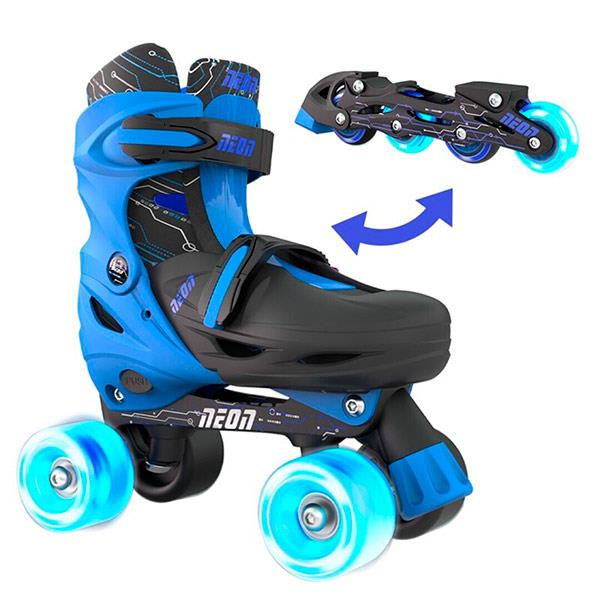 Patines Combo Neón Azul Talla 30-34 Yvolution