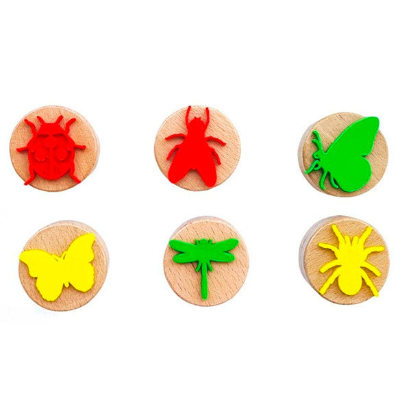 Sellos Plastilina Insectos Madera 6 Unidades Childgen